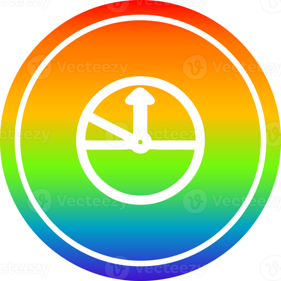 speedometer circular icon with rainbow gradient finish png