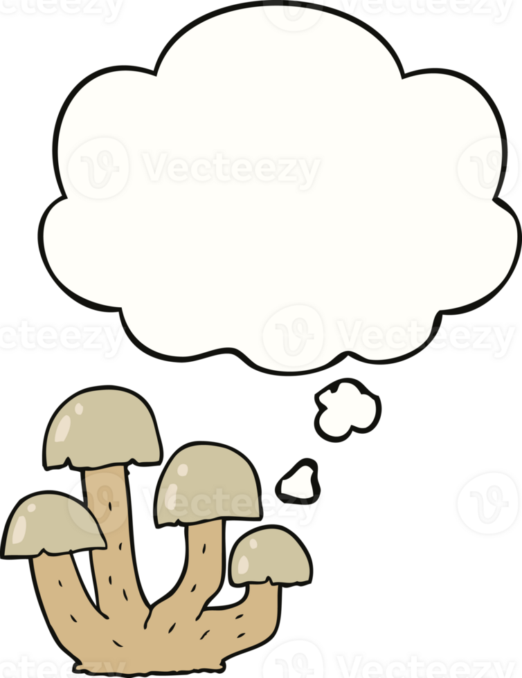 cartoon mushroom with thought bubble png