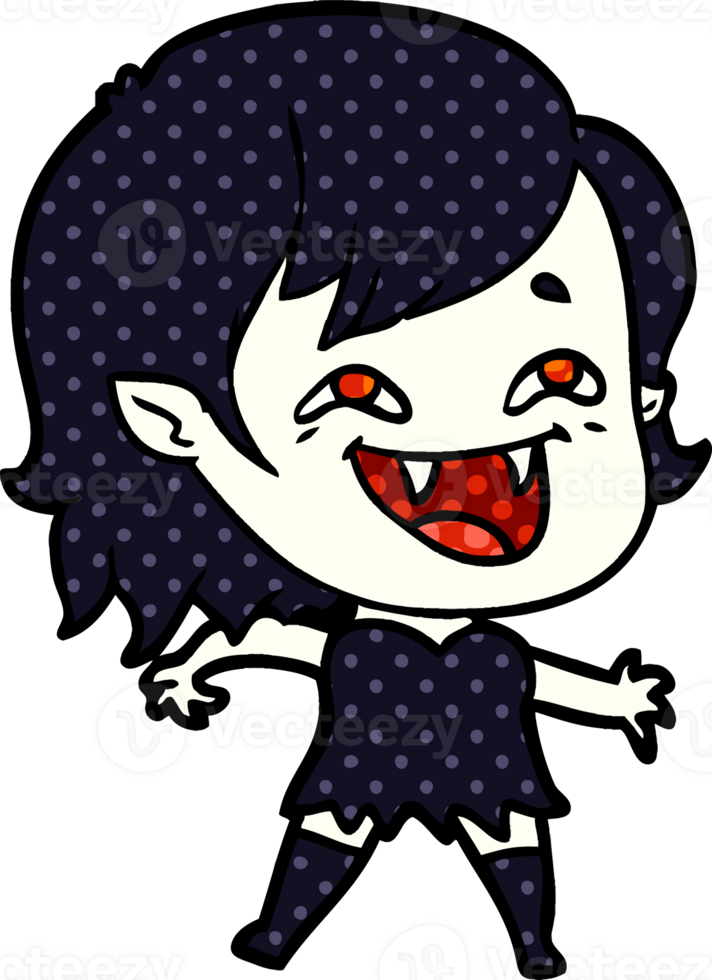 cartoon laughing vampire girl png
