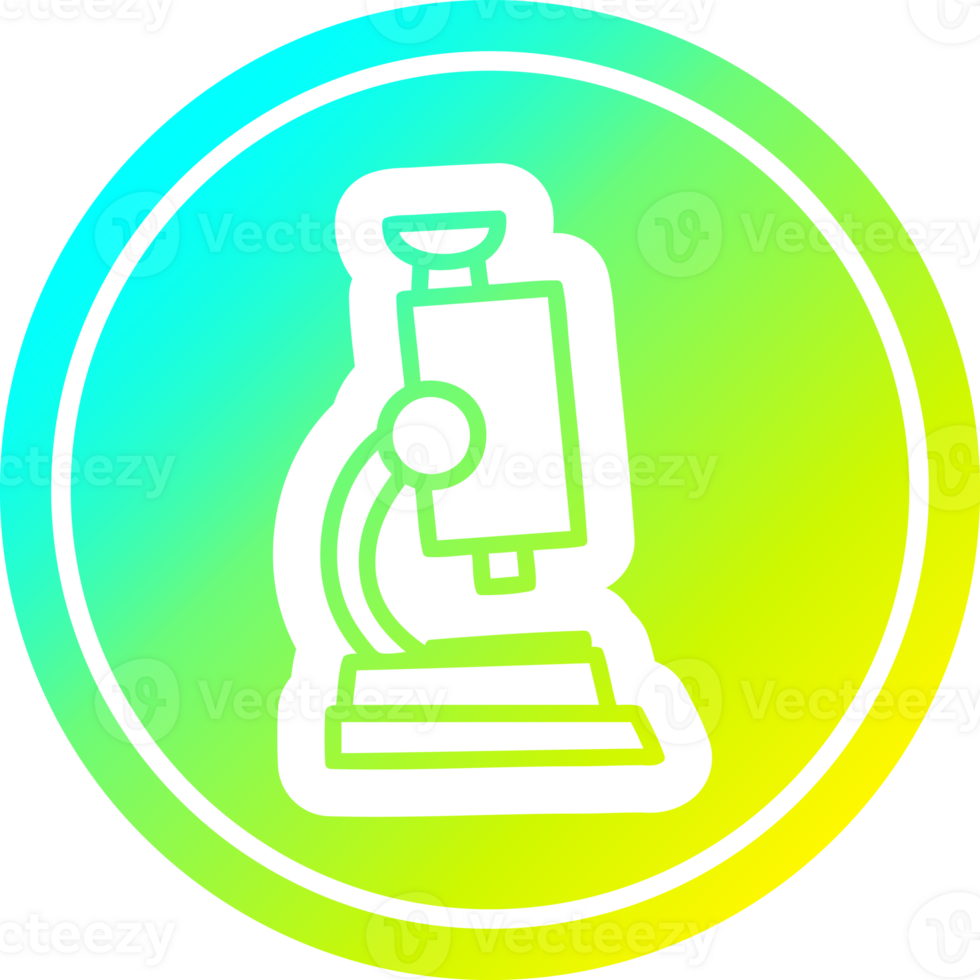 microscope and slide circular icon with cool gradient finish png