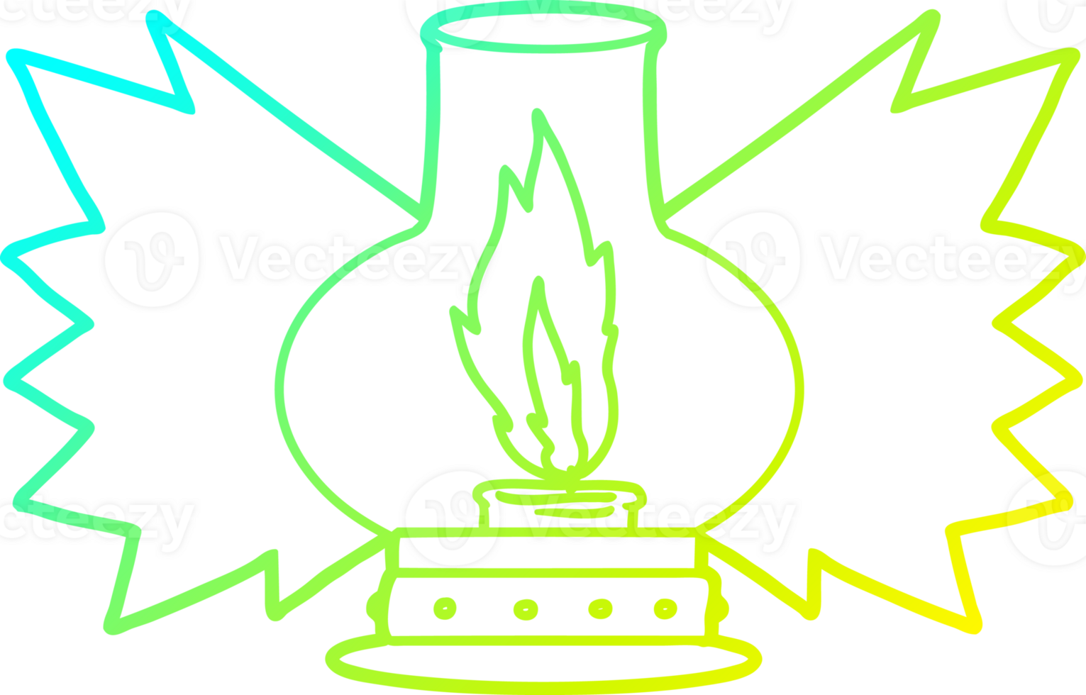 cold gradient line drawing of a cartoon lantern png