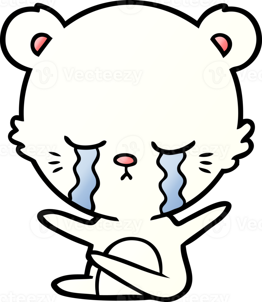 sad little polar bear cartoon png
