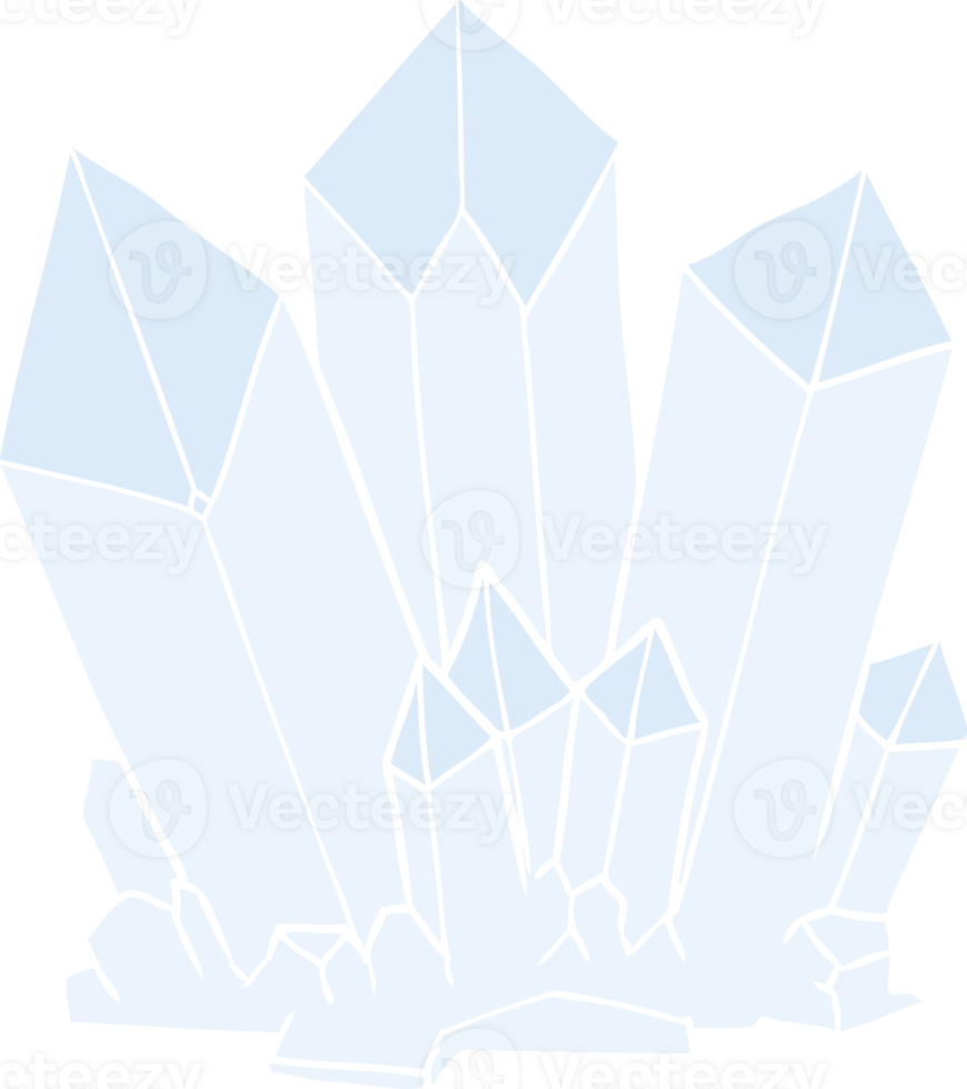 flat color style cartoon crystals png