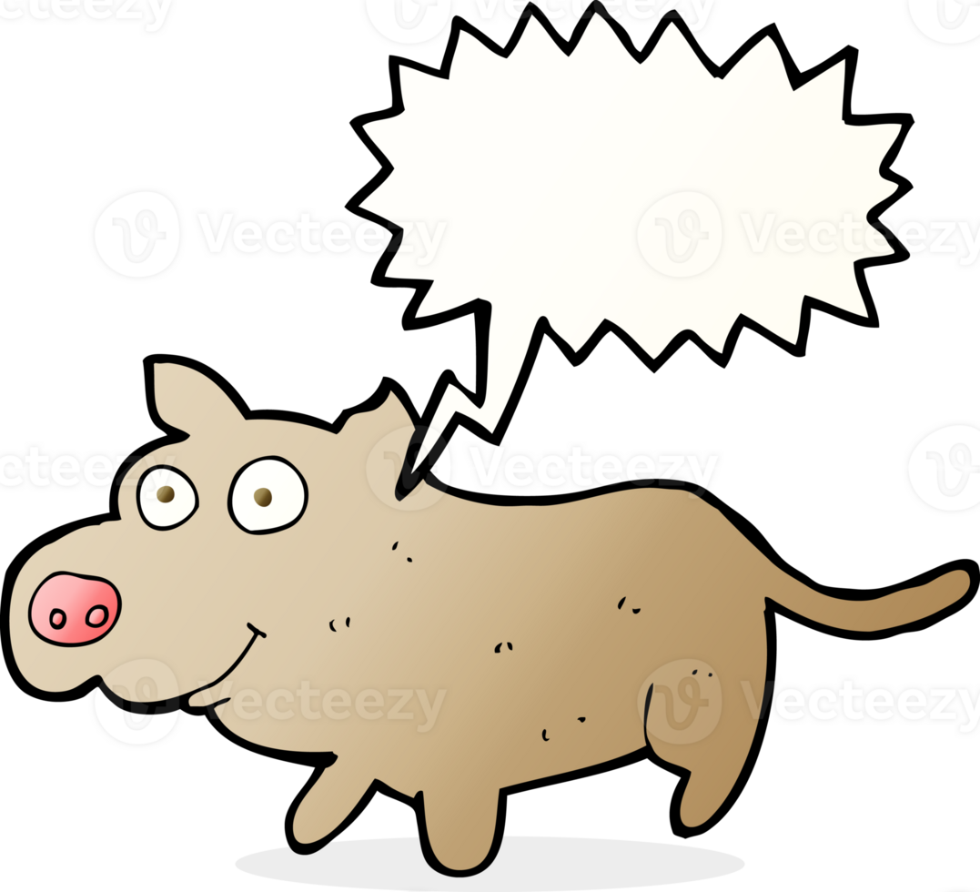cartoon happy little dog with speech bubble png