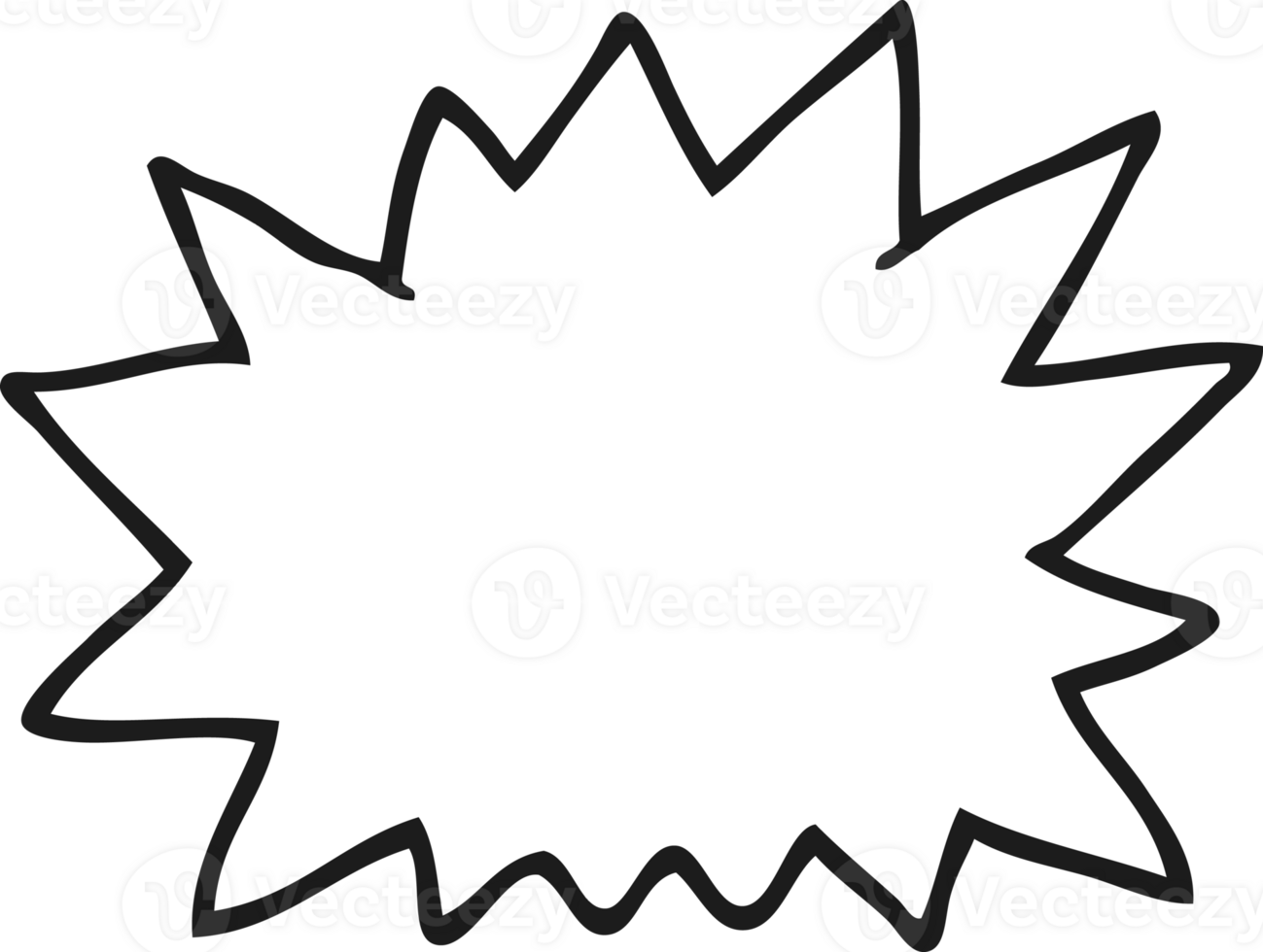hand drawn black and white cartoon explosion png