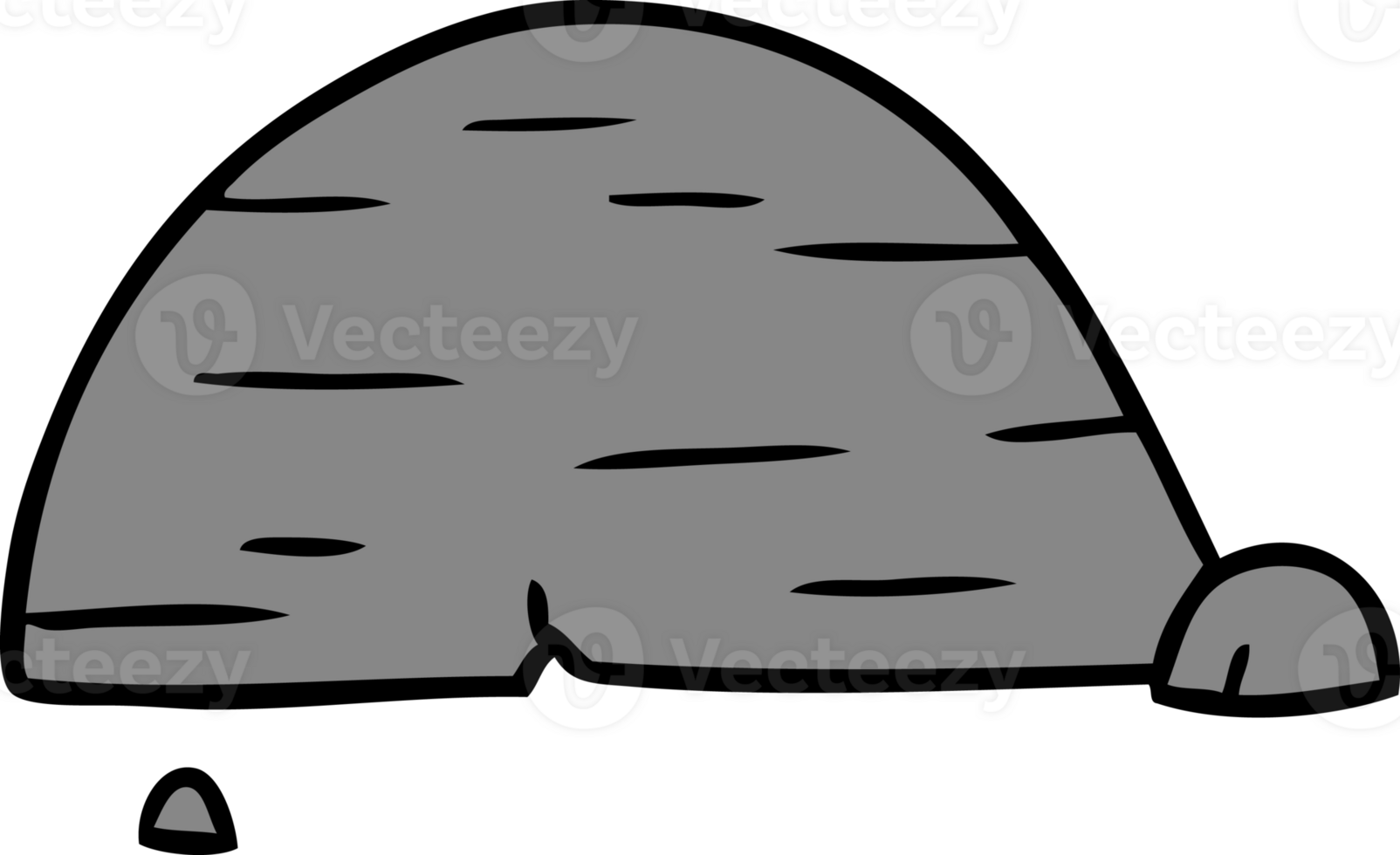 hand drawn cartoon doodle of grey stone boulder png