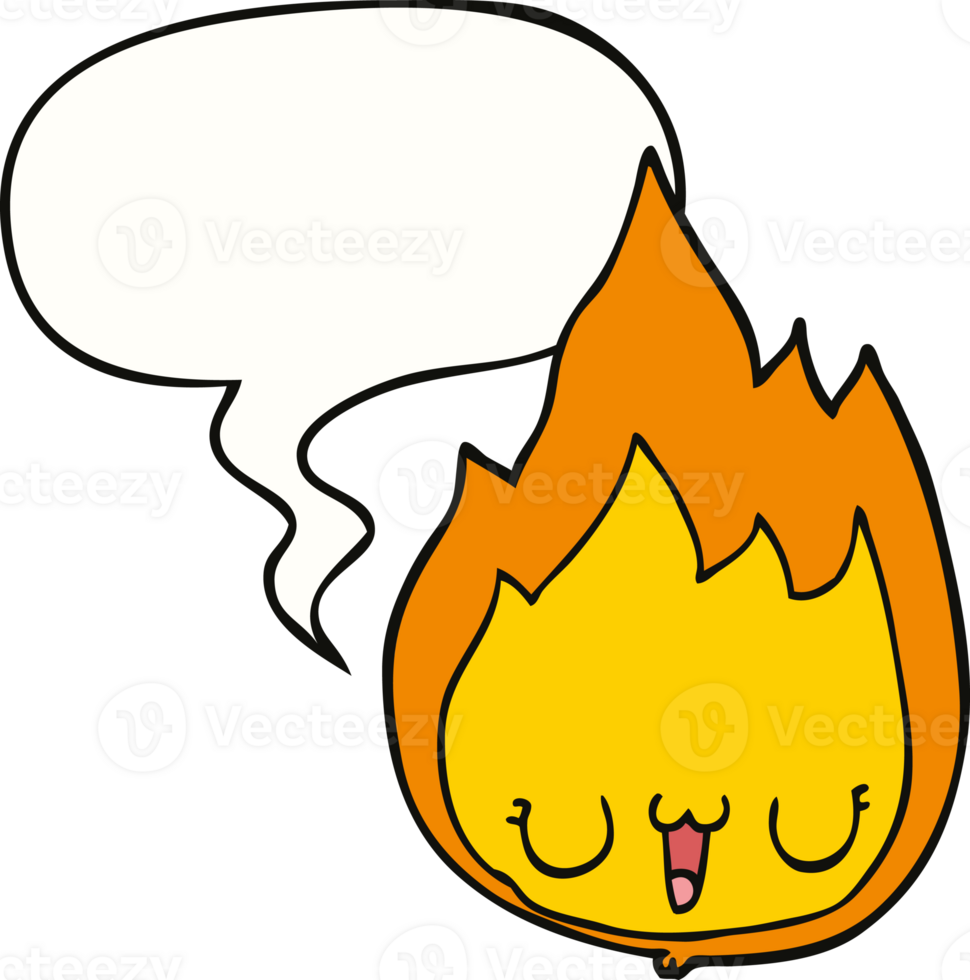 cartoon flame with face with speech bubble png