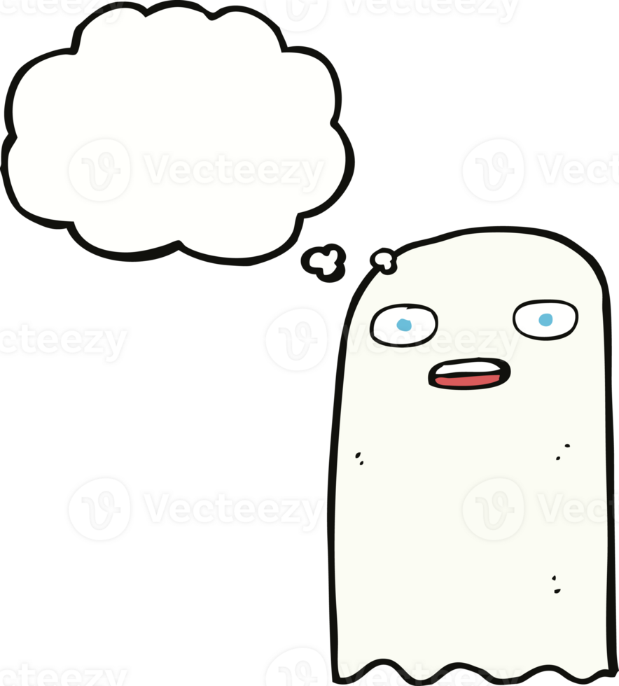 funny cartoon ghost with thought bubble png