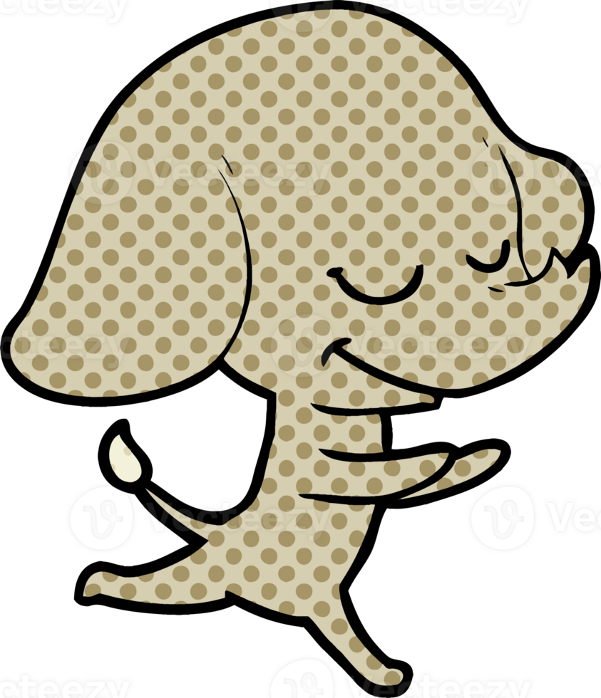 cartoon smiling elephant running png