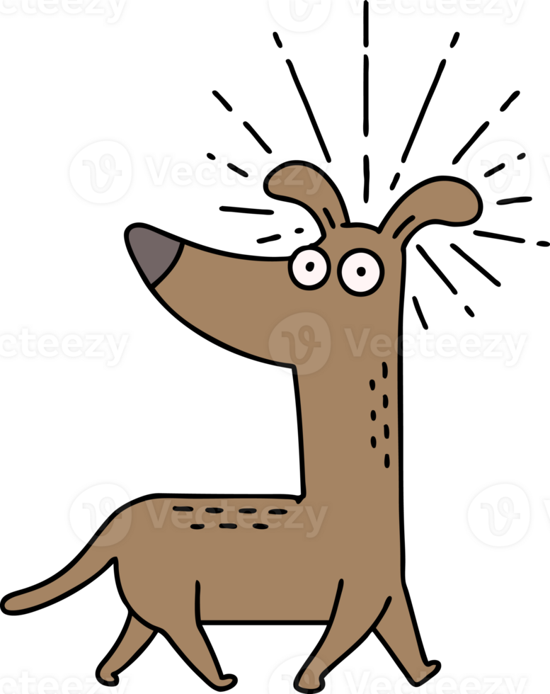 illustration of a traditional tattoo style surprised dog png