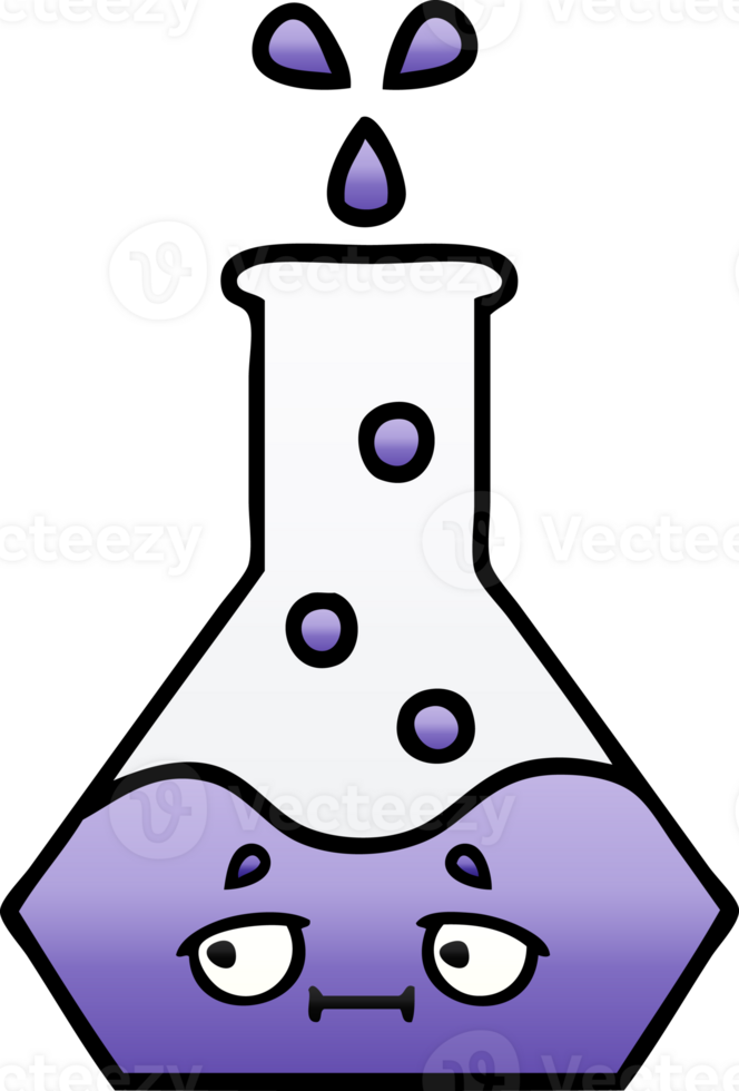 gradient shaded cartoon of a science beaker png