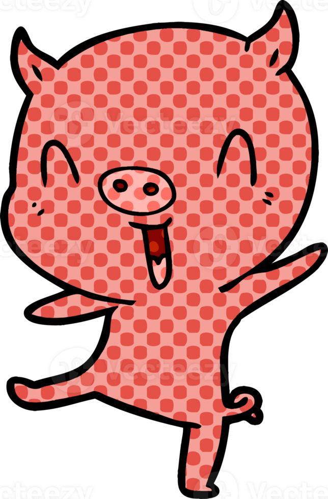 cartoon pig dancing png