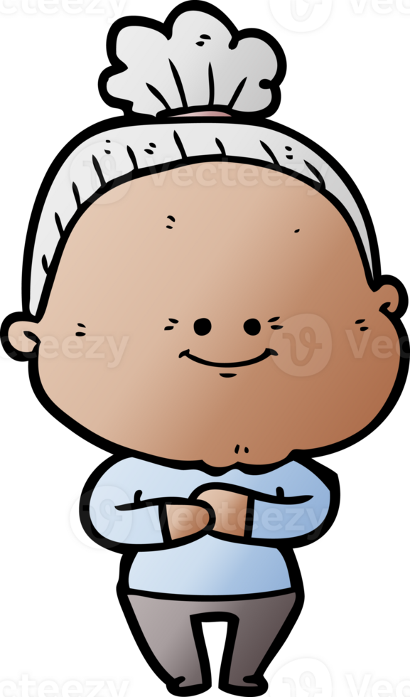 cartoon happy old woman png