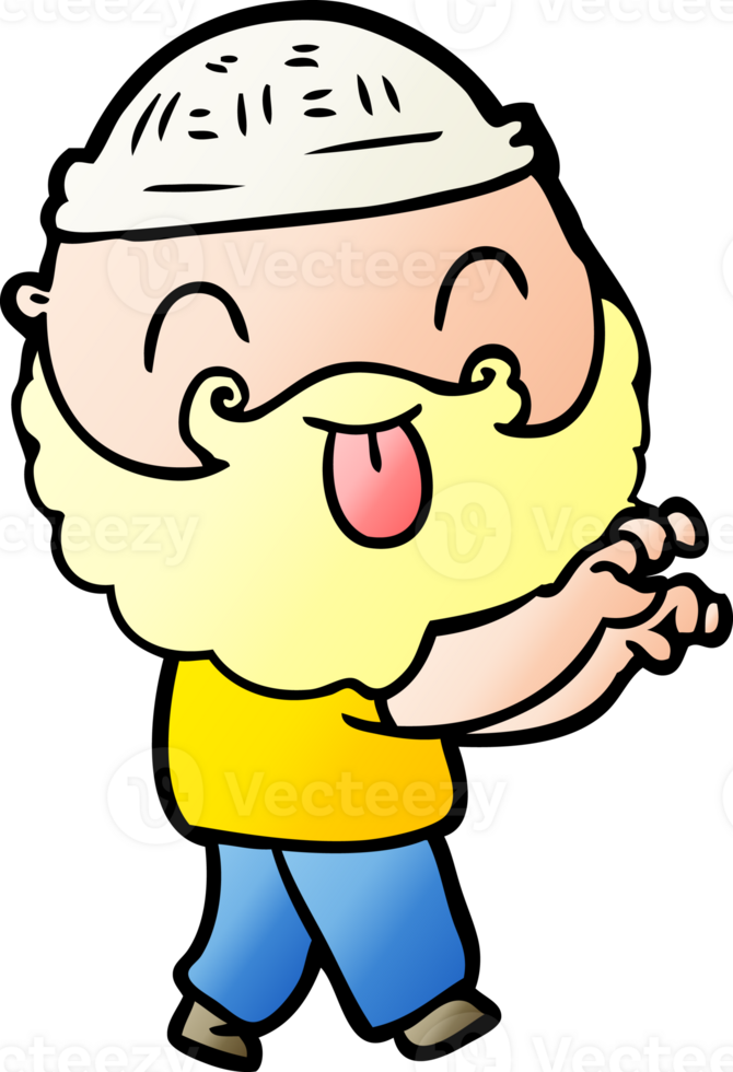 man with beard sticking out tongue png