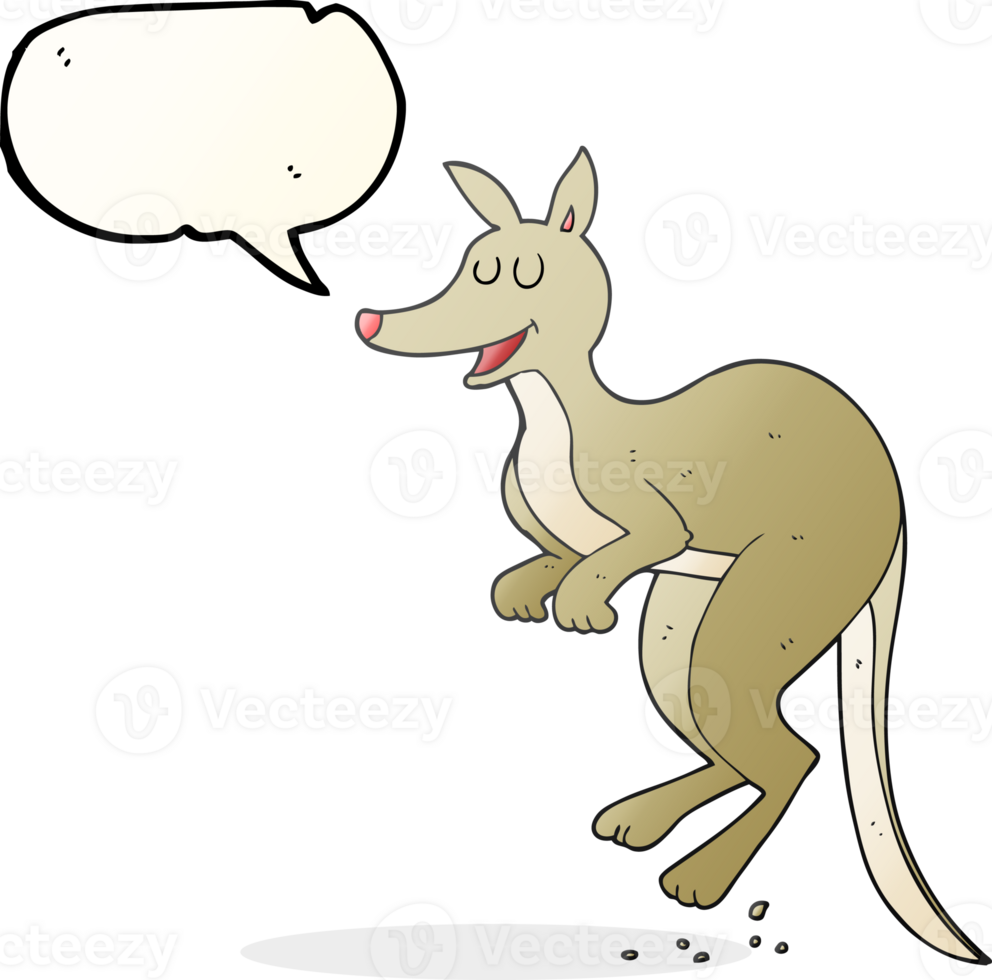 hand drawn speech bubble cartoon kangaroo png