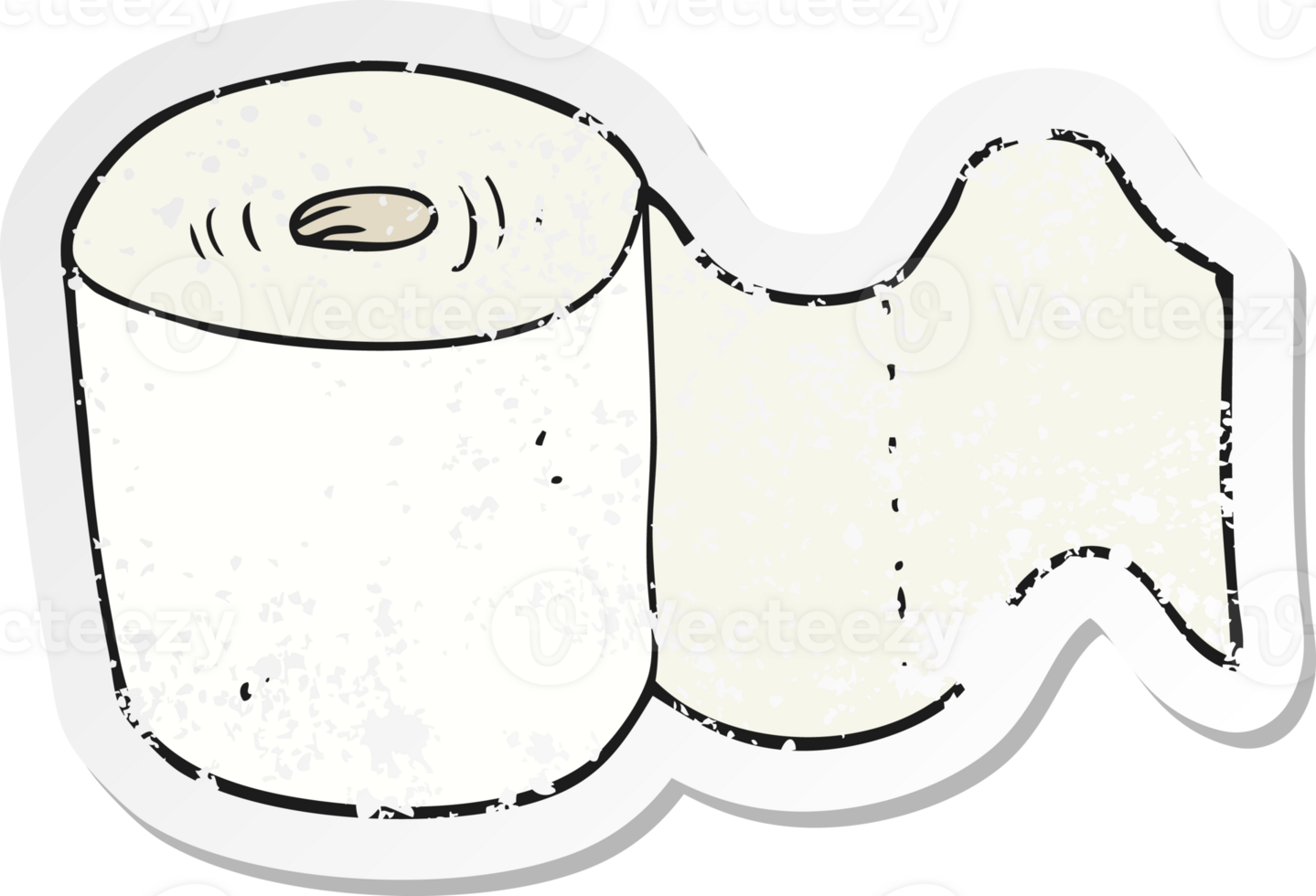 retro distressed sticker of a cartoon toilet roll png