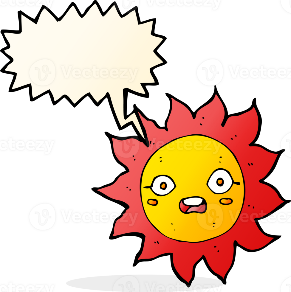 cartoon sun with speech bubble png