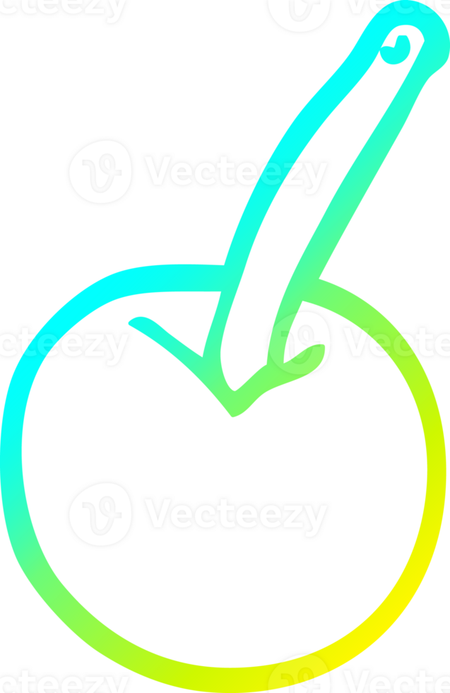cold gradient line drawing of a cartoon cherry png