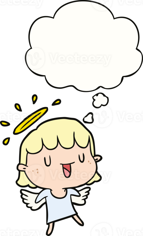 cartoon angel with thought bubble png