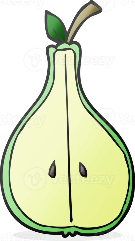 hand drawn cartoon half pear png
