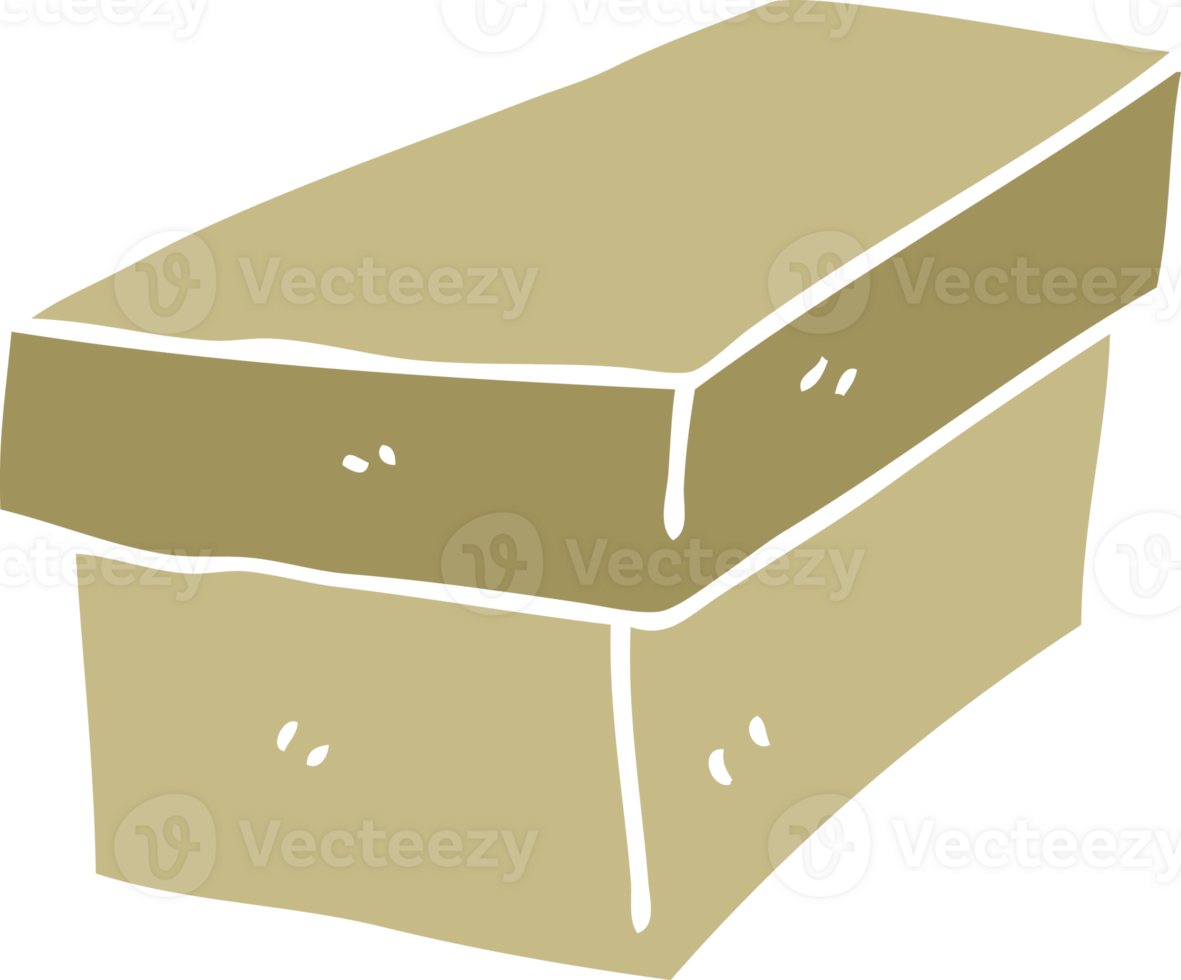 flat color style cartoon cardboard box png