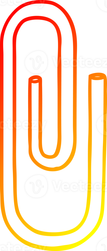 warm gradient line drawing of a cartoon paperclip png