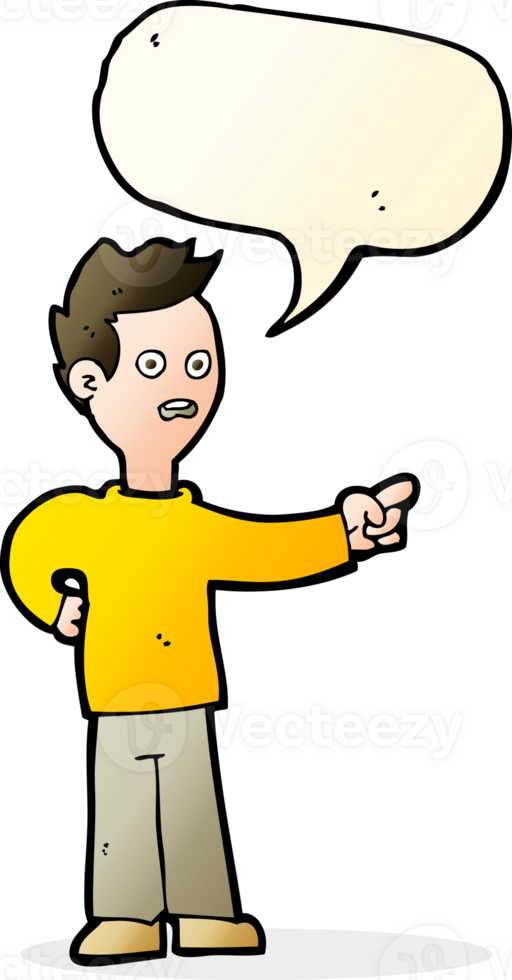 cartoon shocked boy pointing with speech bubble png