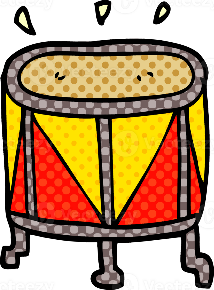 cartoon doodle drum on stand png