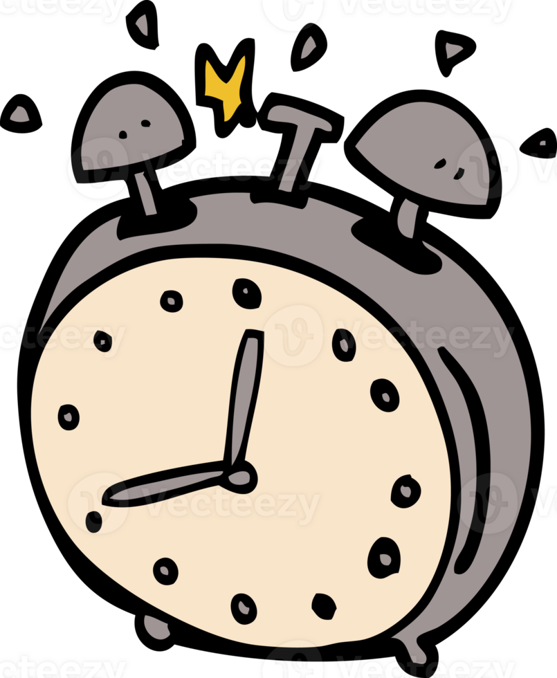 cartoon doodle alarm clock png