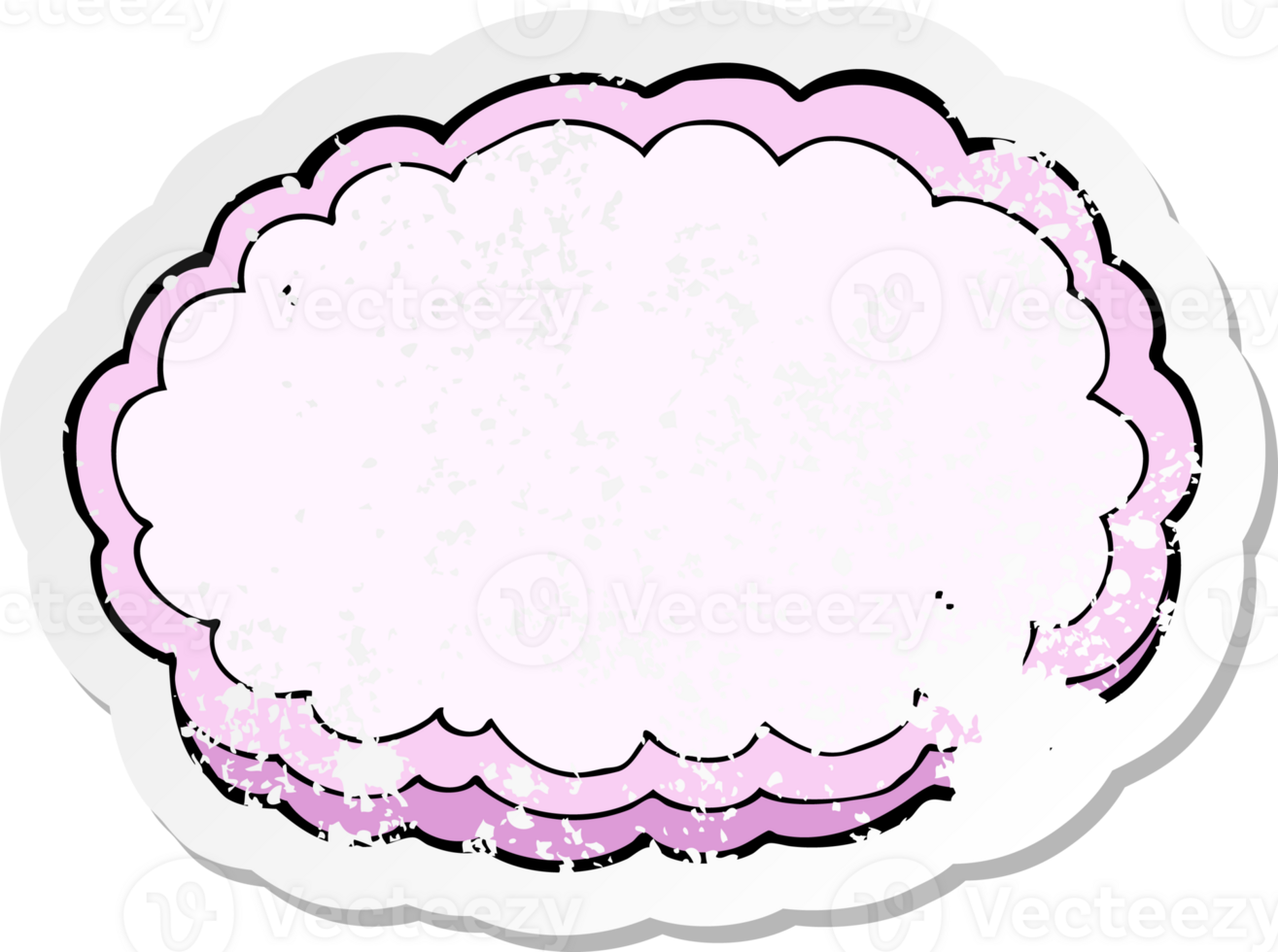 retro distressed sticker of a cartoon decorative cloud png
