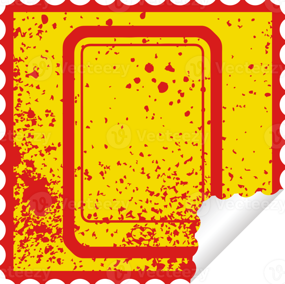 distressed sticker icon illustration of a tablet computer png