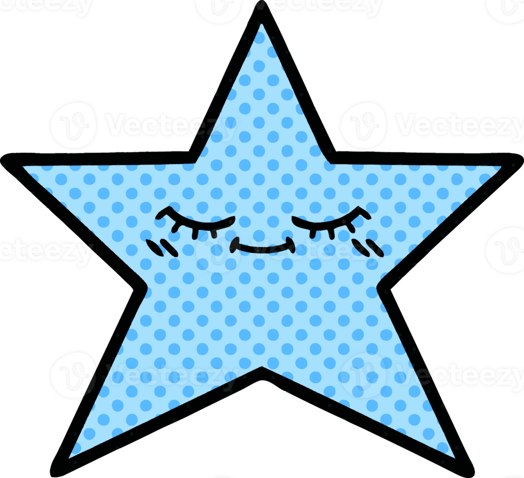 comic book style cartoon of a star fish png