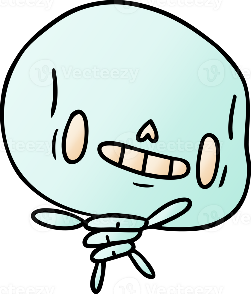 gradient cartoon illustration kawaii cute dead skeleton png