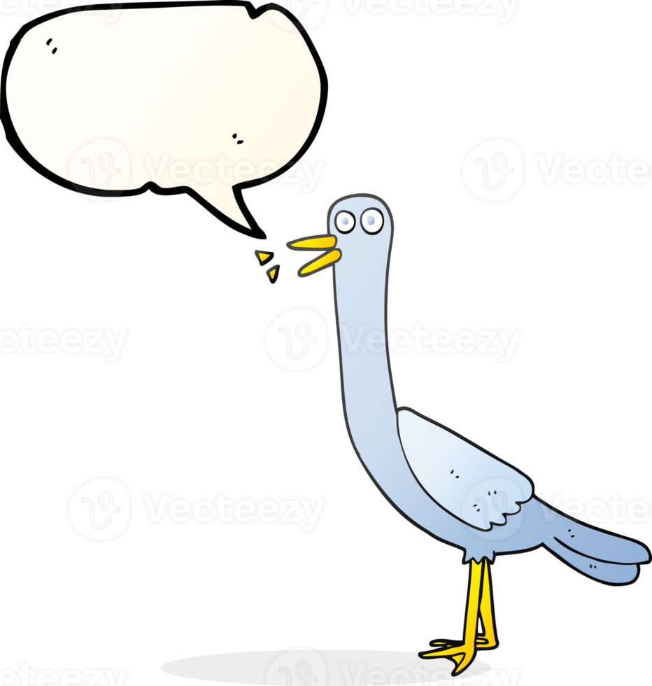 hand drawn speech bubble cartoon bird png