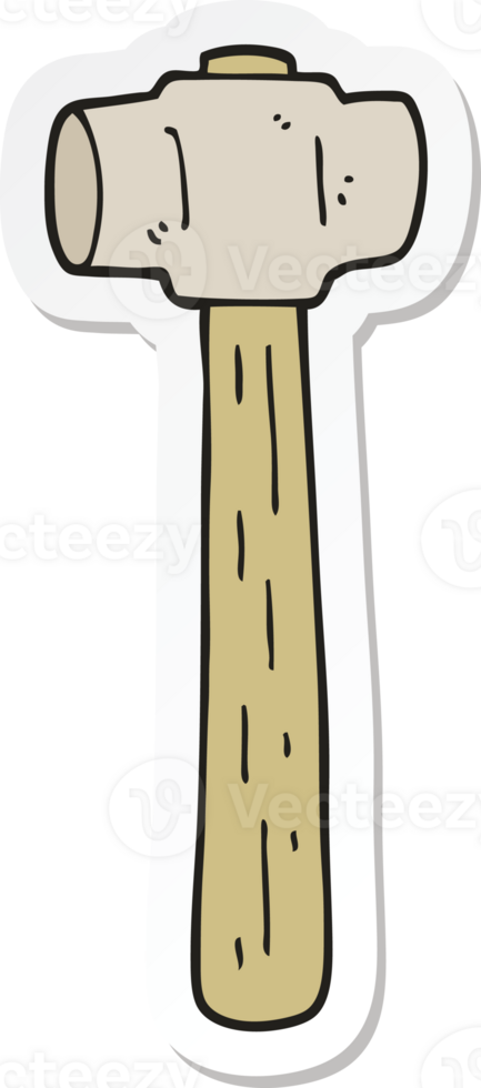 sticker of a cartoon sledgehammer png