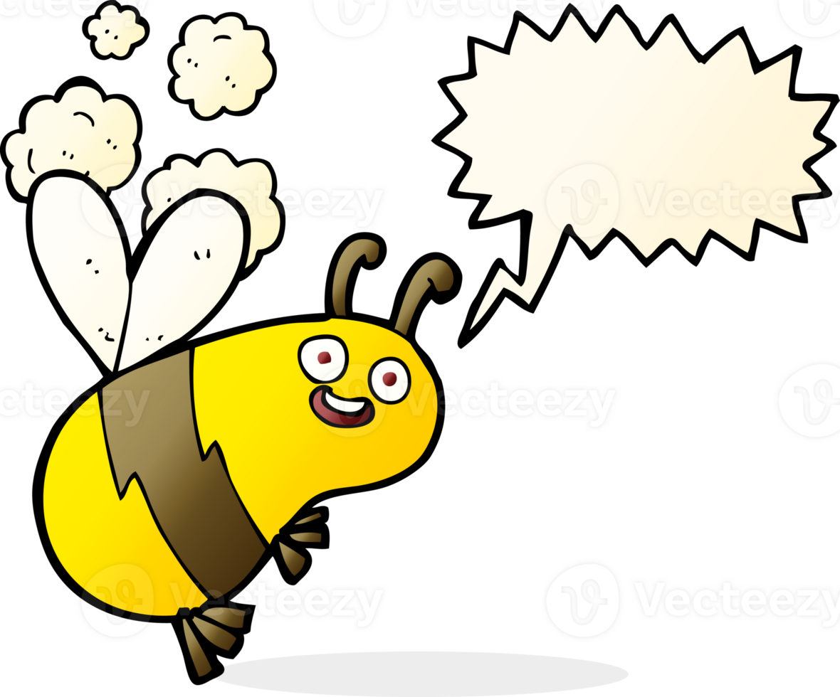 funny cartoon bee with speech bubble png