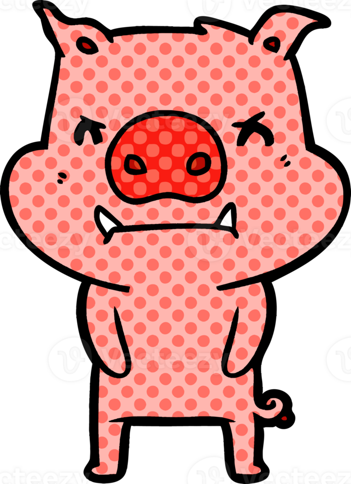 angry cartoon pig png