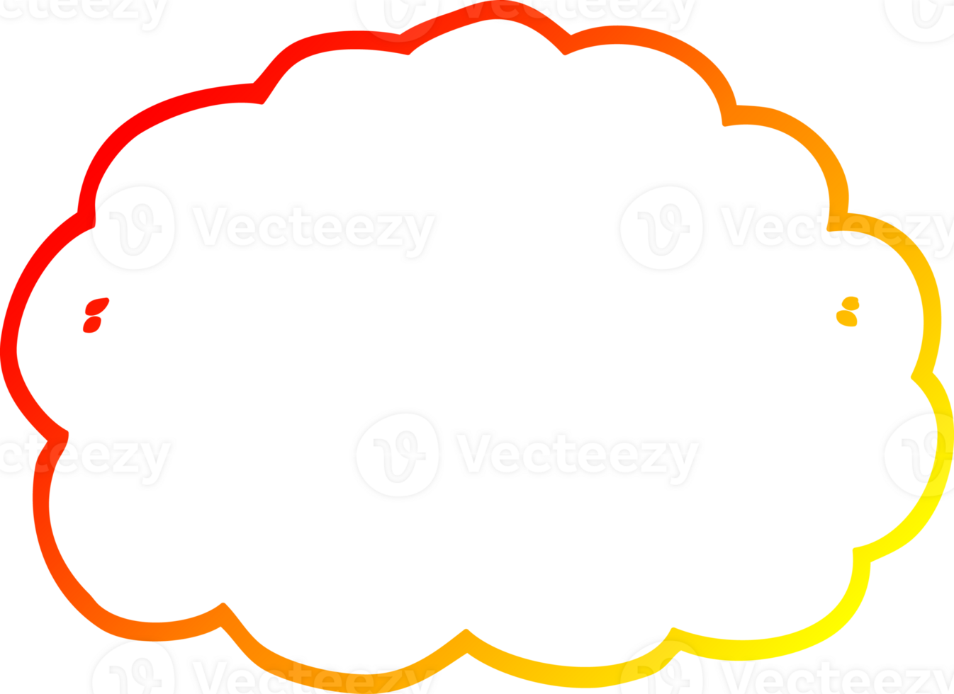warm gradient line drawing of a cartoon cloud png