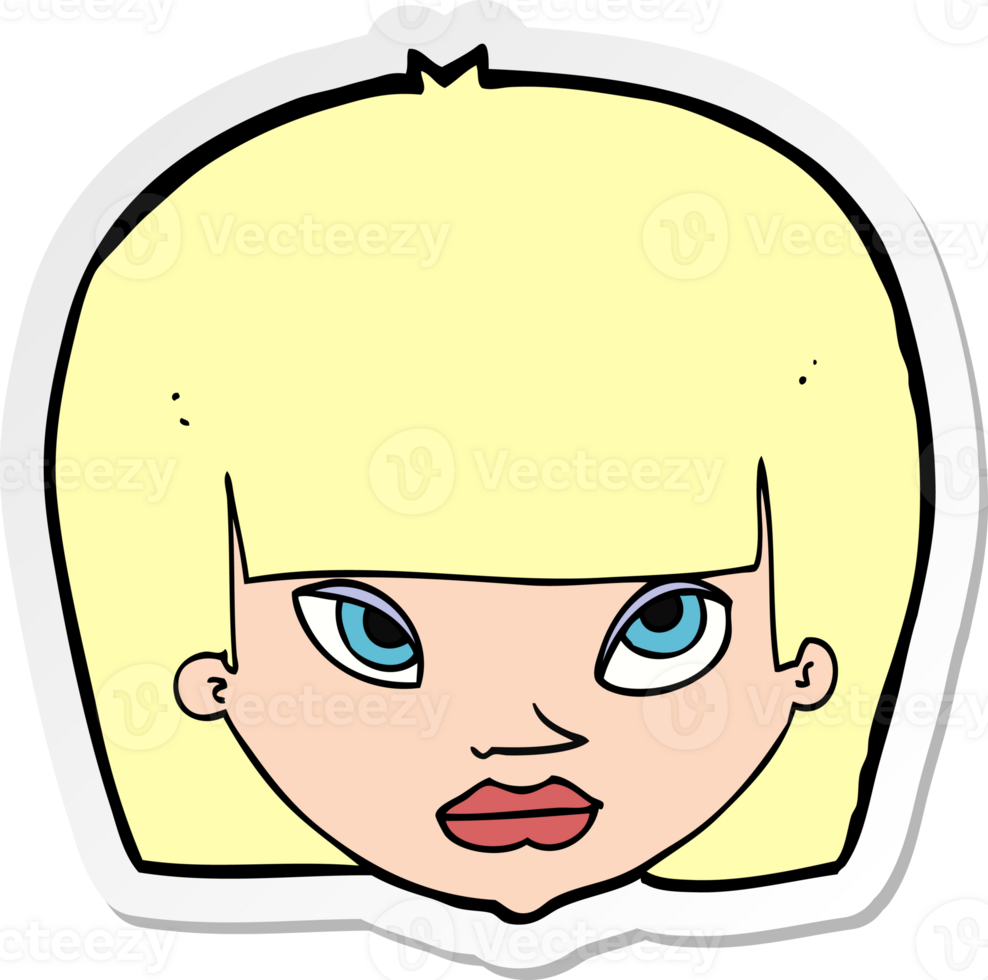 sticker of a cartoon annoyed woman png