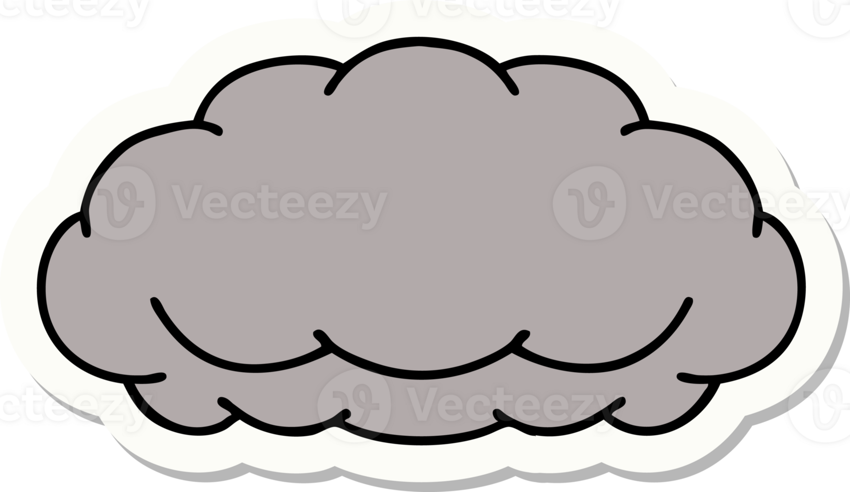 sticker of tattoo in traditional style of a grey cloud png