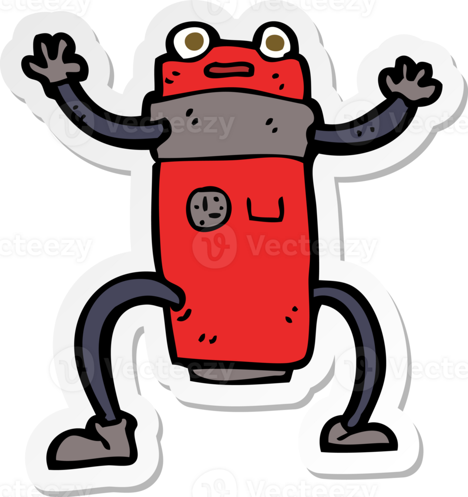 sticker of a cartoon robot png