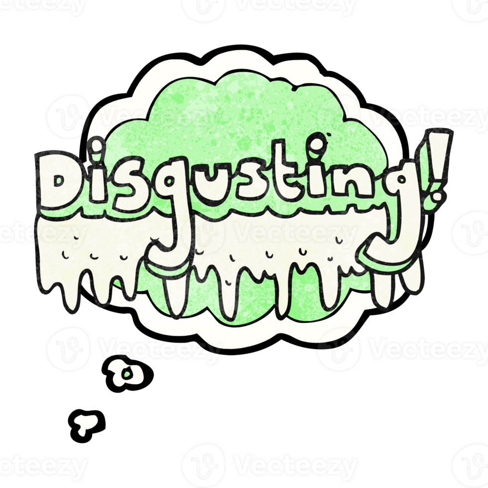 hand drawn thought bubble textured cartoon disgusting symbol png