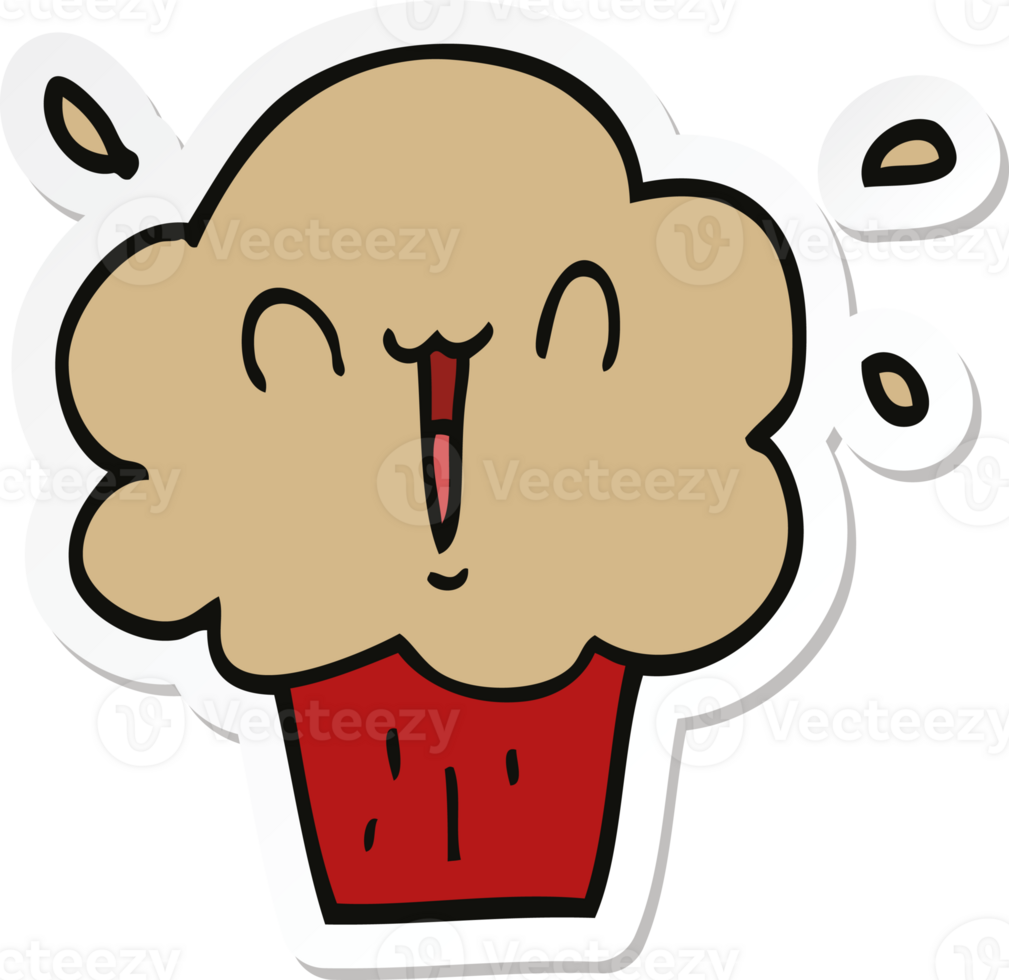 sticker of a cartoon cupcake png