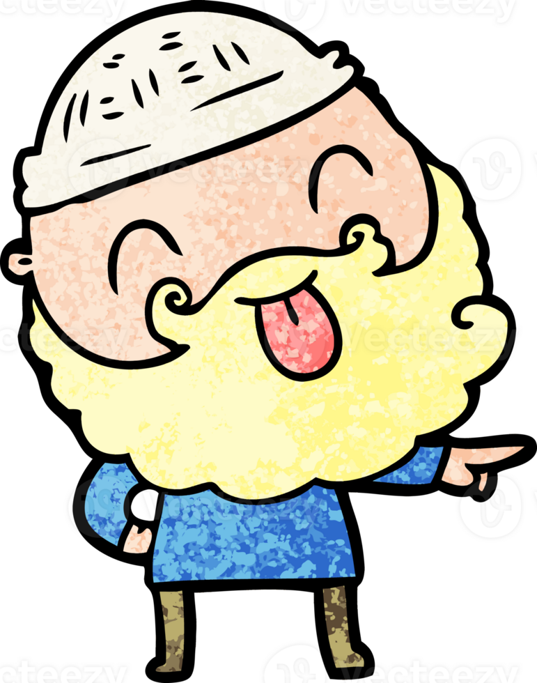 man with beard sticking out tongue png