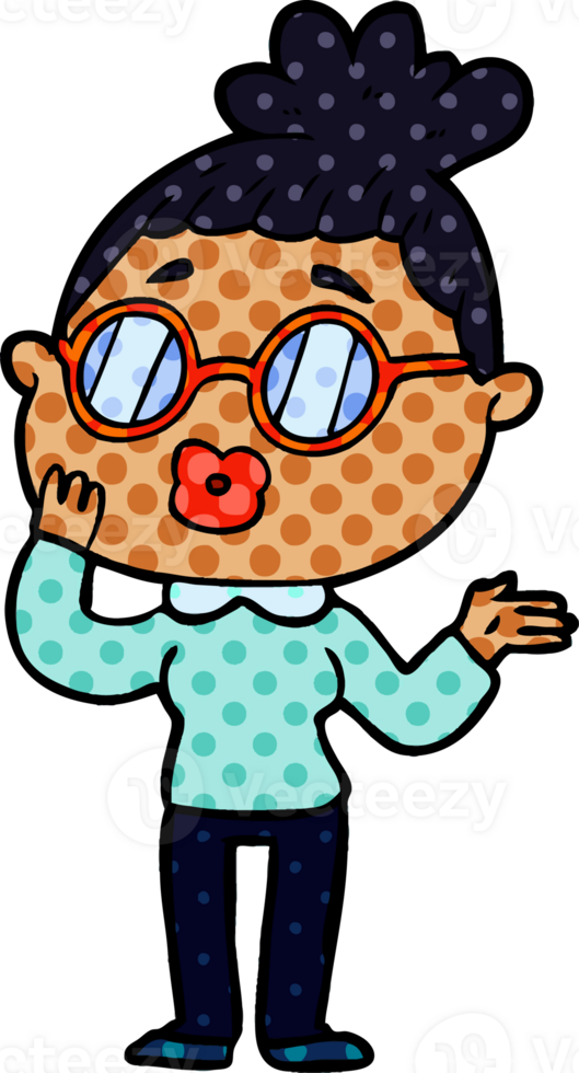 cartoon woman wearing spectacles png