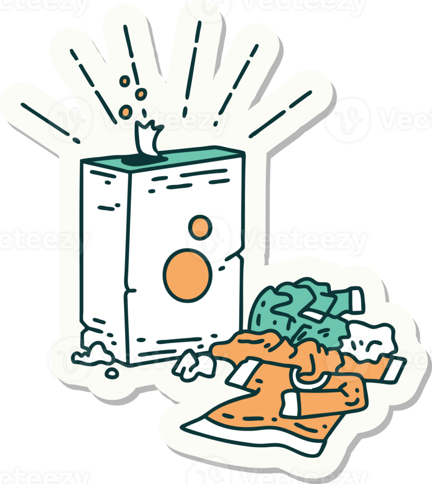 sticker of a tattoo style detergent and pile of clothes png