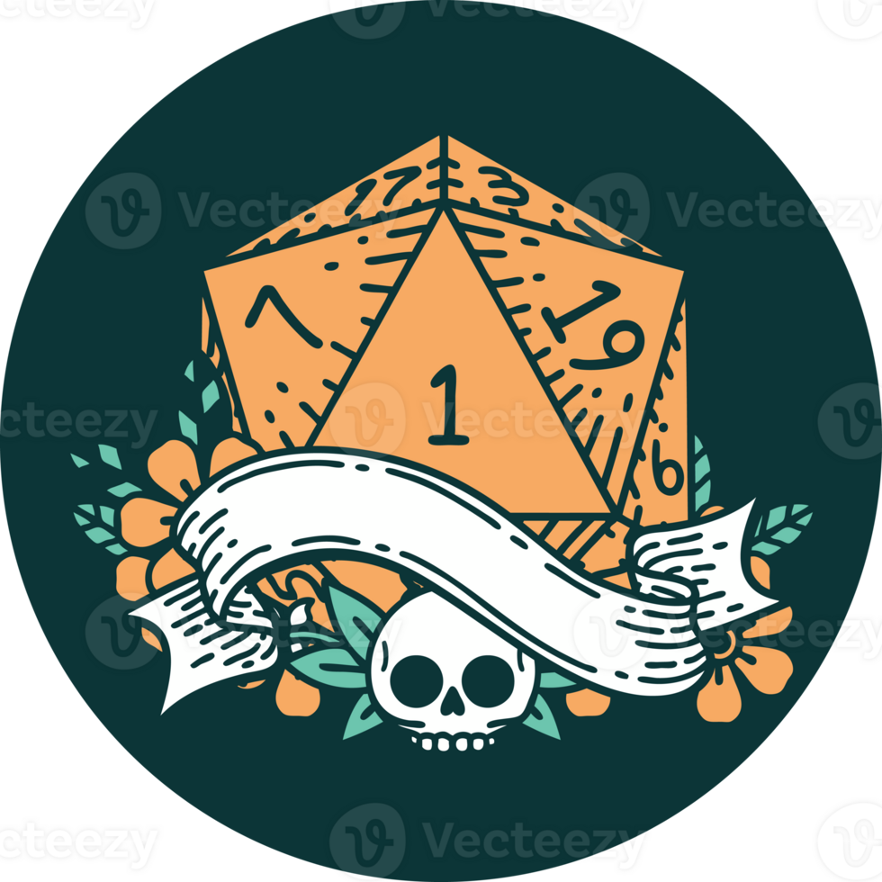 icon of natural one d20 dice roll png