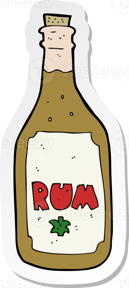 sticker of a cartoon rum bottle png