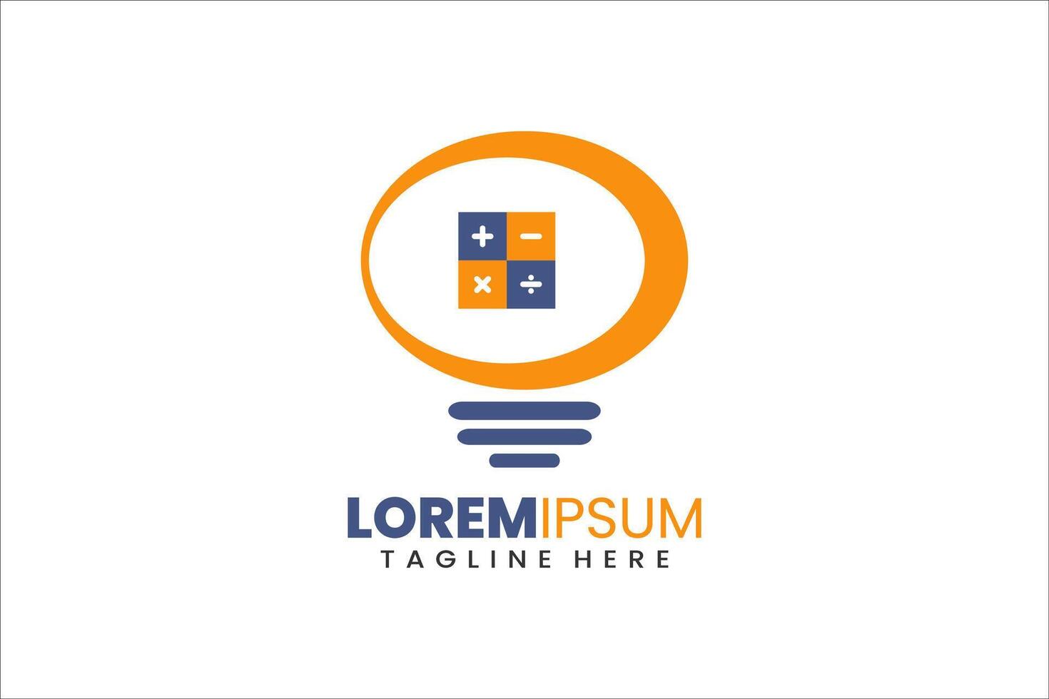 Modern Flat Unique mathematics bulb logo template and Minimalist math lamp logo template design vector
