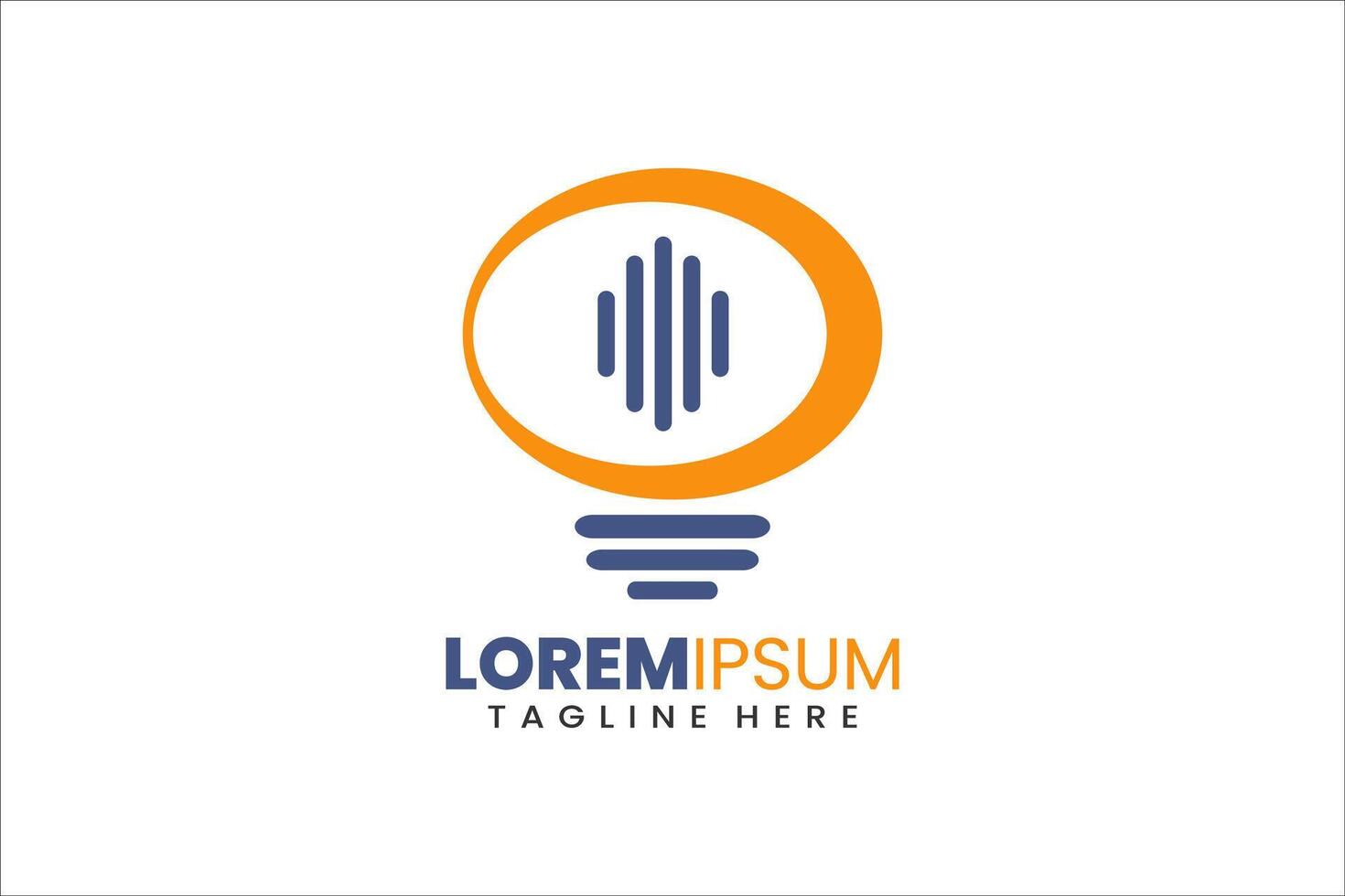 Modern Flat Unique digital bulb logo template and Minimalist technology lamp logo template design vector